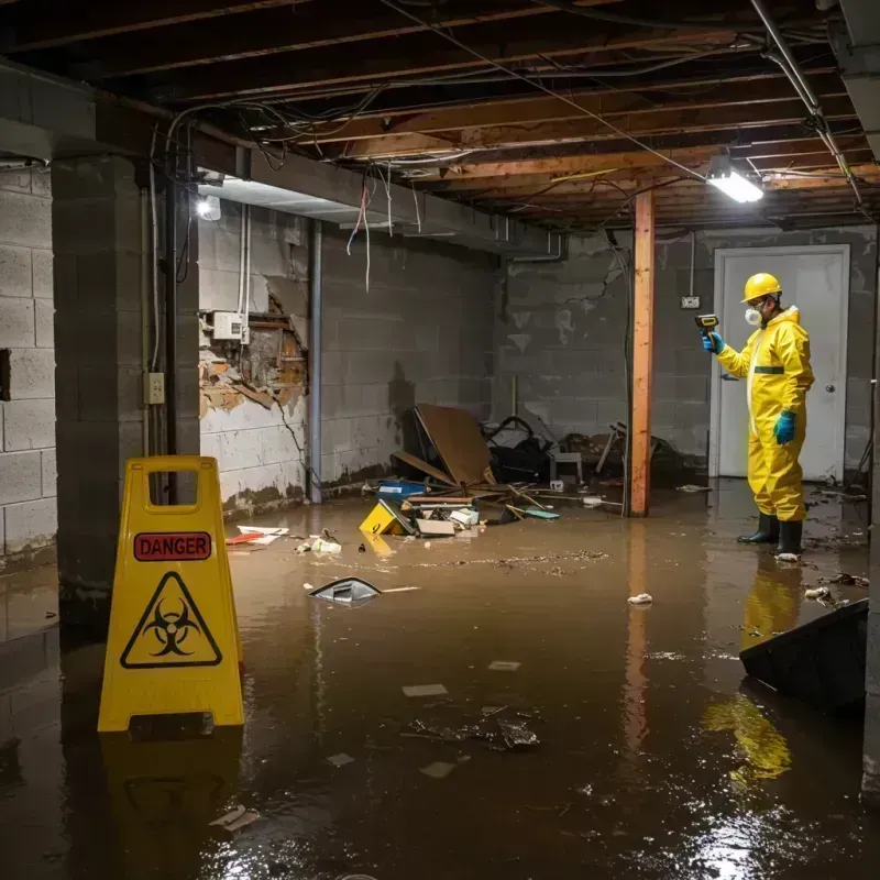 Flooded Basement Electrical Hazard in Cass County, IL Property