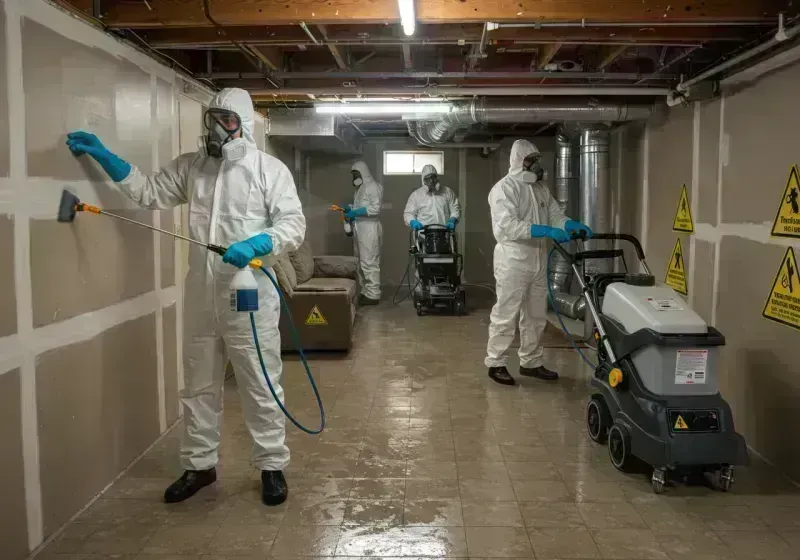 Basement Moisture Removal and Structural Drying process in Cass County, IL